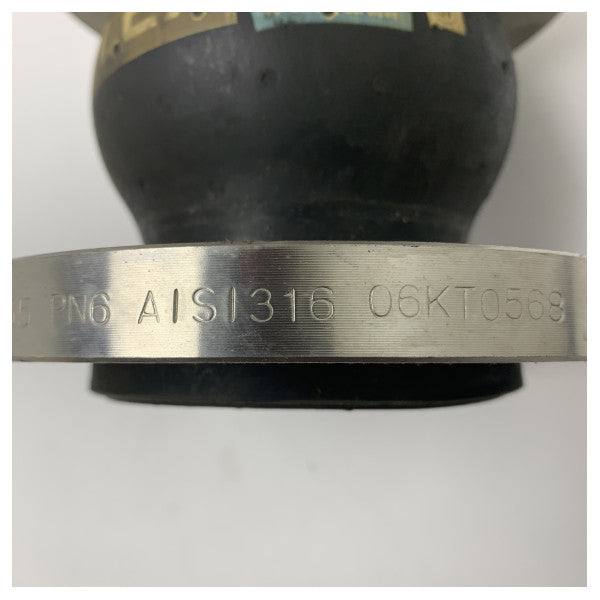 Гъвкав каучуков компенсатор DN65 PN10/16 с фланци от неръждаема стомана за потискане на вибрациите и топлинно разширение в тръбопроводни системи