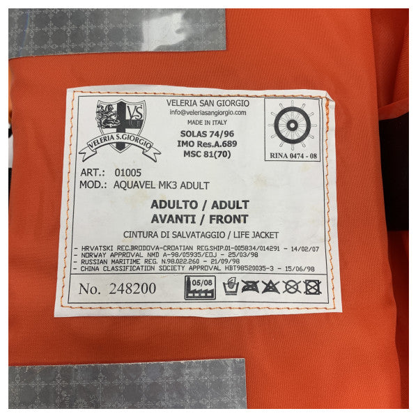 Рятувальний жилет для дорослих з високою видимістю - міцний, регульований, сертифікований SOLAS рятувальний жилет