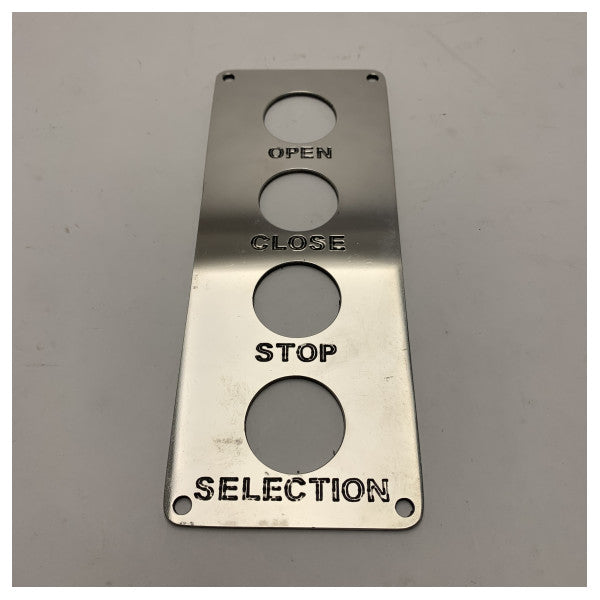 Painel de controlo marítimo em aço inoxidável AISI 316 - Painel de operação marítimo durável e resistente à corrosão com gravação de funções claras