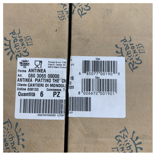 Richard Ginori Antinea Marine Kemik Çini Çay Fincanı ve Tabağı