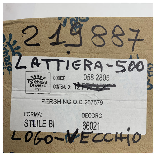 Jarro de leite em porcelana Pershing Premium 500ml - Jarro marítimo durável com pega ergonómica e design elegante