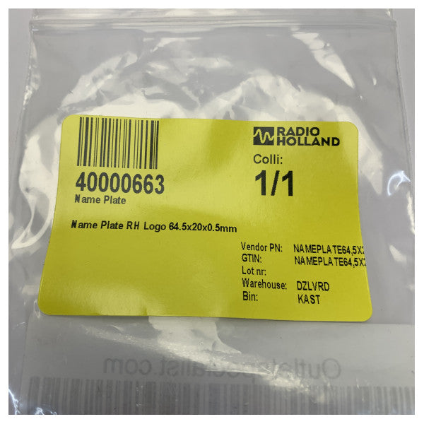 Radio Holland Logo Sticker - 64.5 x 20x0.5 mm 