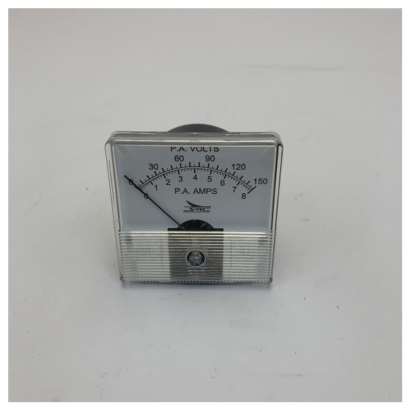 Μετρητής PA Southern Avionics 9M190028 - Πάνελ 2.5 ιντσών 0-8A / 0-150V - Ναυτιλία 