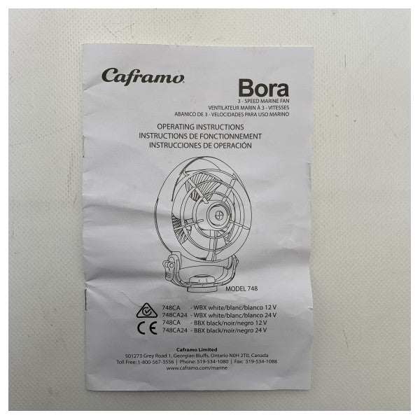 Caframo Bora Fan marine à 3 vitesses White-748CA-WBX