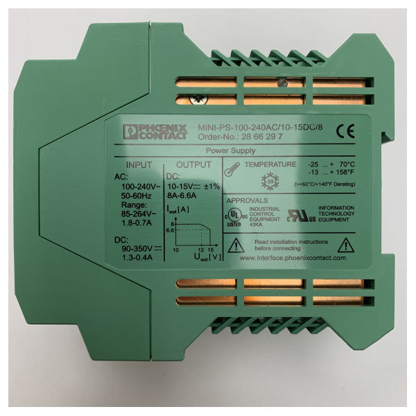 フエニックス・コンタクト船舶用電源ユニット DC10-15V、8A 産業用および船舶用アプリケーション向け堅牢なDINレールマウント付き