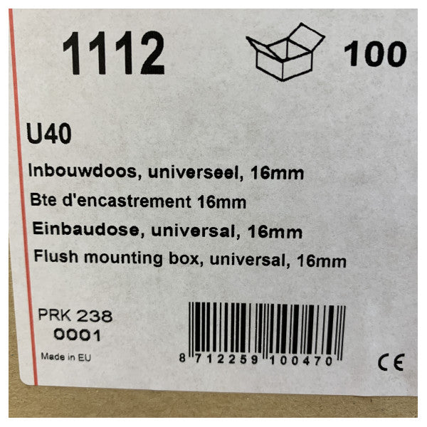 Boîtier de montage encastré électrique RH Marine U-40 avec couvercle transparent 