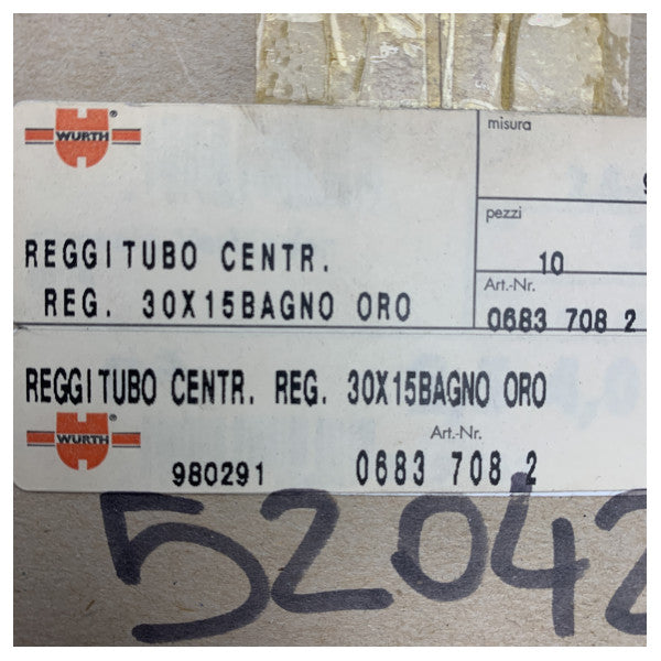 Wurth justerbar maritim messingrørholder med guldfinish - 0683 708 2 