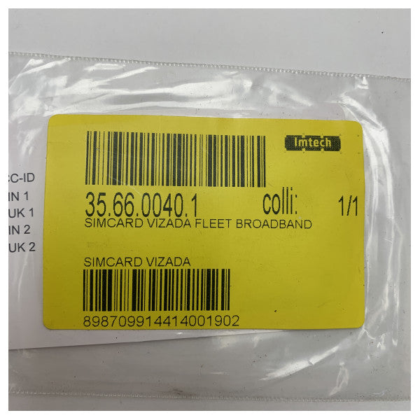 Güvenilir Denizcilik Uydu İletişimi için Inmarsat Vizada Fleet Broadband SIM Kartı 