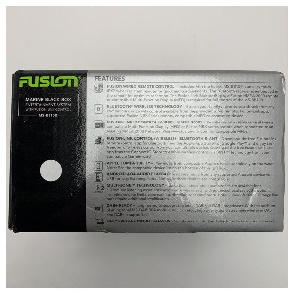 Fusion MS-BB100 - Sistema ta' intratteniment Marine Black Box b'kontroll fusion-link 