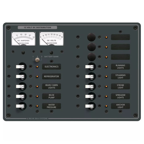 Blue Sea DC 12V distribution panel 13 function - 8068-BSS