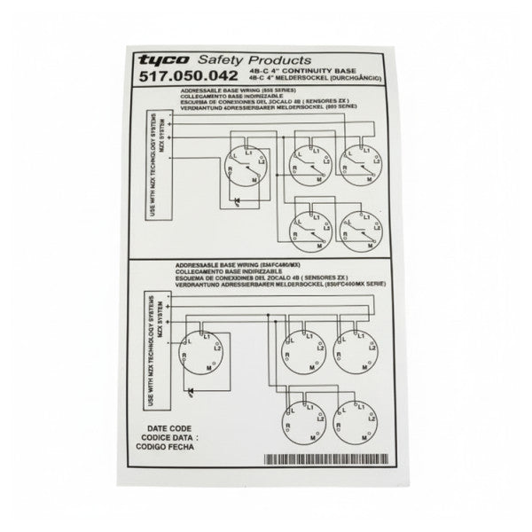 Tyco 4B-C-4 Fire Detector Base Mounting Plate - 517.050.042