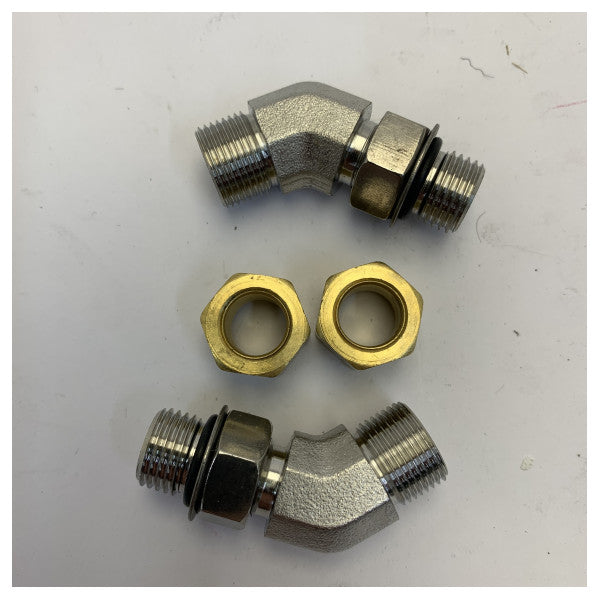 SeaStar Solutions Hydraulic Steering Couplings Set 45 Degrees 18-FT-LBS 
