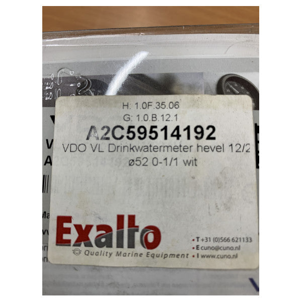 Wskaźnik poziomu wody słodkiej VDO ViewLine Marine A2C59514192 - 52 mm 