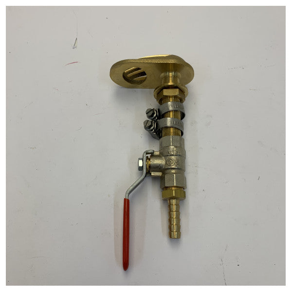 VePN-50 Marine-Rumpfdurchlass mit Kugelventil-Seeventil und Schlauchschellen 