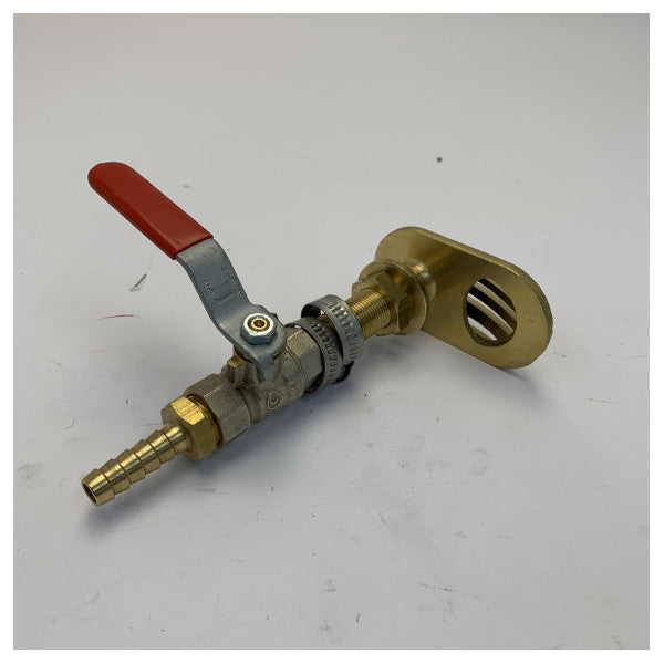 VePN-50 Marine-Rumpfdurchlass mit Kugelventil-Seeventil und Schlauchschellen 