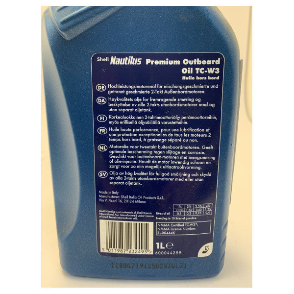 Shell TC-W3 Marine Engine Oil 2-tahtinen perämoottoriöljy 