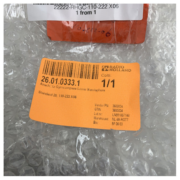 Raytheon Anschutz Gyrokompas Nedre Halvdel Udskiftning 110-222.X06 