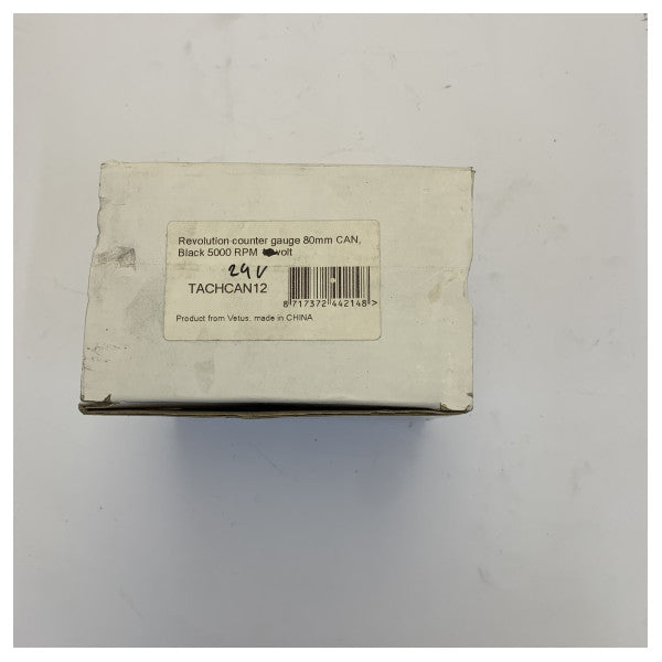Vetus TachCan 4000 RPM Black Engine RPM Counter 24V