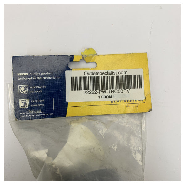 Vetus TRC50PV transommonteret udstødning med tilbageholdelsesventil sort 