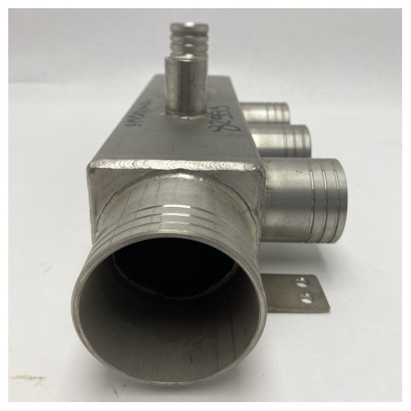 Collettore di distribuzione dell'acqua di raffreddamento in acciaio inox per la sala macchine - resistente alla corrosione con quattro uscite