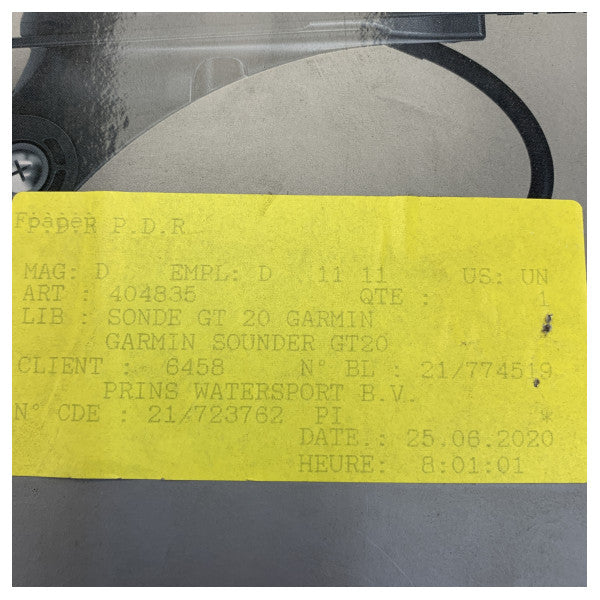 Transdutor Garmin GT20-TM para montagem no transom com DownVu e CHIRP 