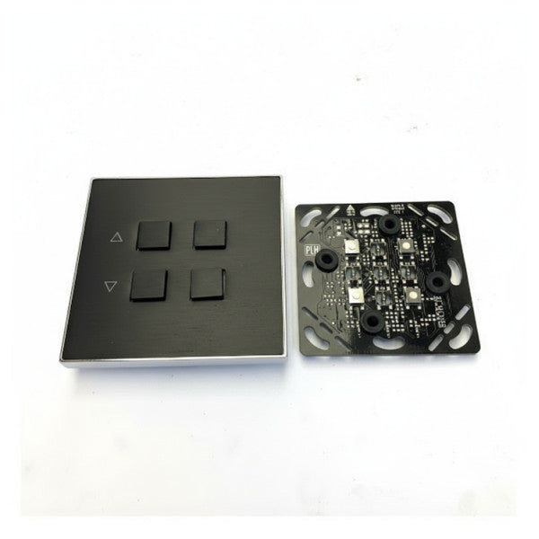 Riva PLH Haut 4-Tasten Platte Chrom Schwarz Front - 470819 