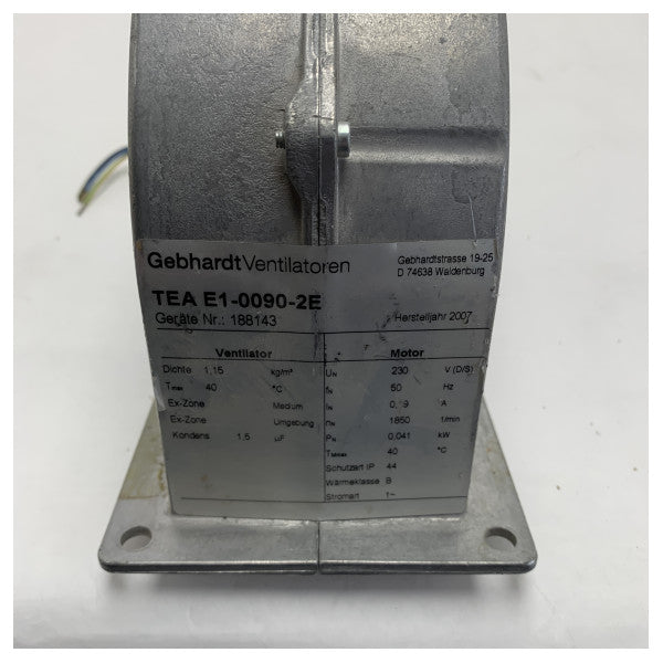 مروحة طرد مركزي Gebhardt المستعملة E1-0090-2E - 230V تهوية قوية لمساحات السفن 