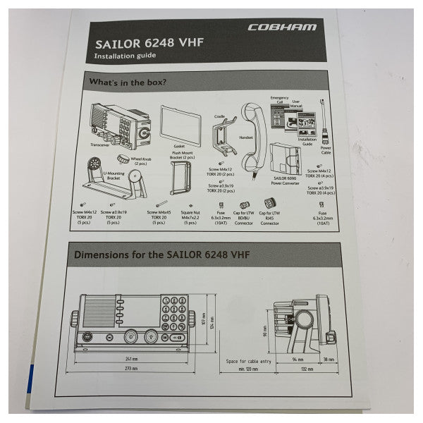 コブハムセーラー 6248 プロフェッショナル マリン VHF ラジオ ブラック - 406248A-00500 