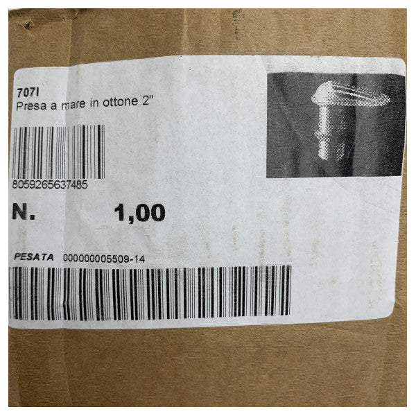 Tru-Hull Inlet d'eau en laiton | Scoop de 2 pouces Type 7071 