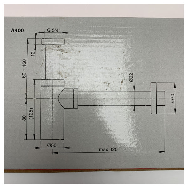 Alcadrain Sifons - Design sifon, metaal A400
