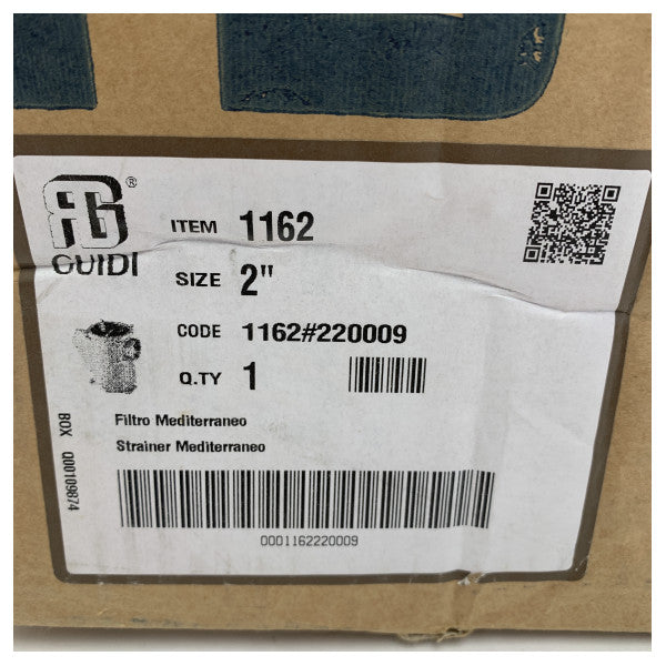 Filtre à eau de mer Guidi Brass 2 pouces - 1162#220009 