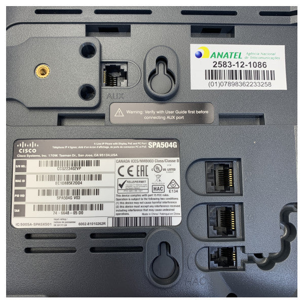 Cisco SPA504G IP Phone 4-Line PoE VoIP Telefon Imħaddem 