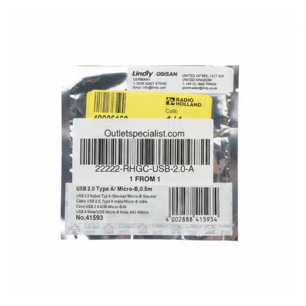 Καλώδιο Lindy USB 2.0 Τύπος-A σε Micro-B - 0.5M 