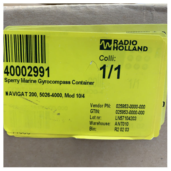 Container de Gyrocompas Sperry Marine NAVIGAT 200 - 5026-4000 Mod 10/4 