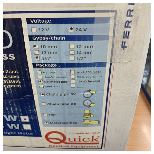 Бърз Regal електрически ветроход 1700W 24V 10 мм верига с капстан - 1700 X/Y D 