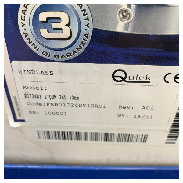 Бърз Regal електрически ветроход 1700W 24V 10 мм верига с капстан - 1700 X/Y D 