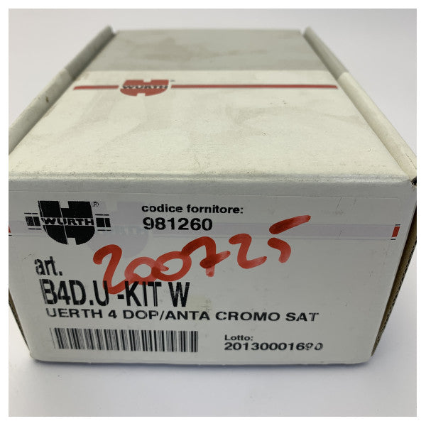 Wurth rustfritt stål skyvedørhåndtaksett 120x3mm - B4D-U-KIT W 