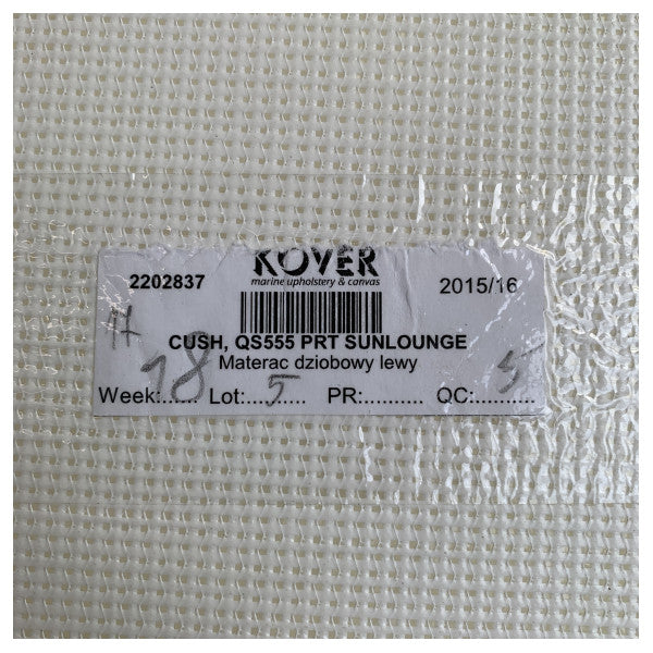 Quicksilver Activ 555 Open Bow Sunlounge Marine Seat Cushion Kit - 879POR031