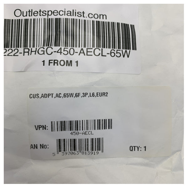 Dell Adaptador CA de 65W - Adaptador CA para portátil 450-AECL 
