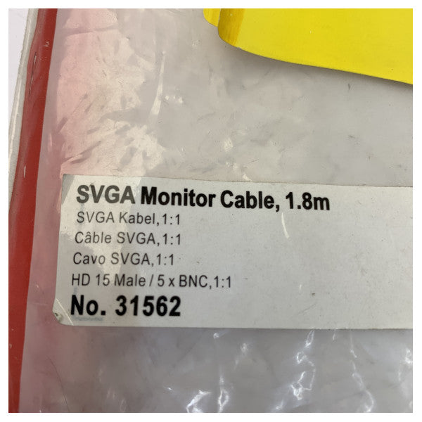 VGA към 5x BNC RGBHV видеокабел - HD15 мъжки - 1.8 м - морски клас 