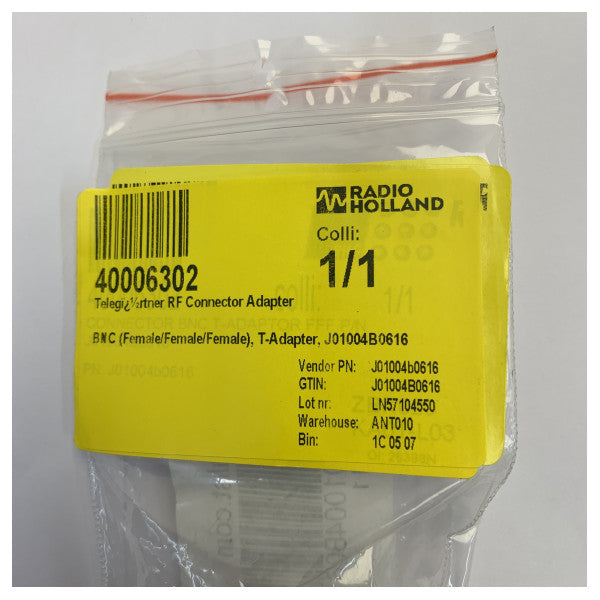 Telegärtner BNC adattatore a T femmina-femmina-femmina connettore RF J01004B0616 