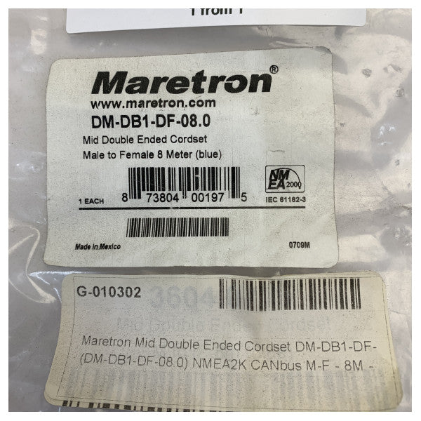 Maretron Mid Çift Uçlu Kablo Seti 8m Mavi DM-DB1-DF-08.0 NMEA 2000 m 