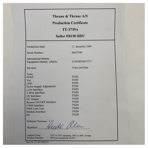 Sailor S-403739A Fleet Broadband 150 THR terminal