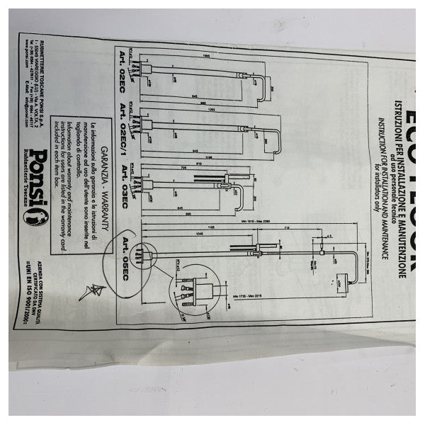 Ponsi EC05 Tutma Saplı ve Krom Duş Başlıklı Duş Kolonu - Yat Donanımı 
