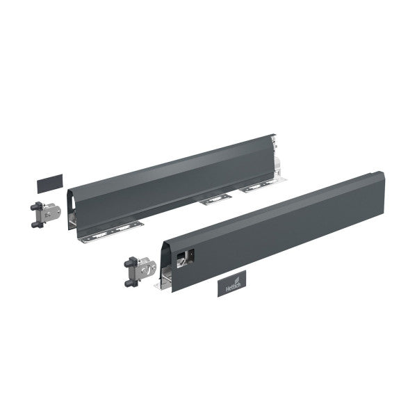 Hettich Architect Marine Connection Set - Holdbar antracit metal- og plastkobling til vejrbestandige installationer