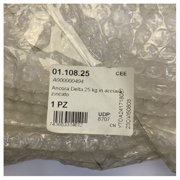 Ancre Lewmar Delta 25KG - 55lbs en acier galvanisé - 57425 