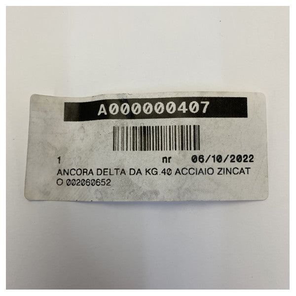 Lewmar Delta Anker 40KG - 88lbs Galvanisert stål Båter opptil 22M - 57440 