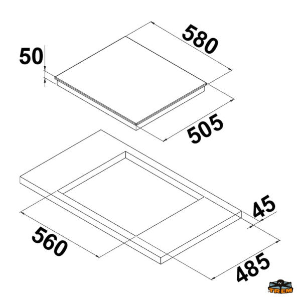 Can Marine Build-In Ceramic Hob 4-Burner Electric 230V - PT1358 
