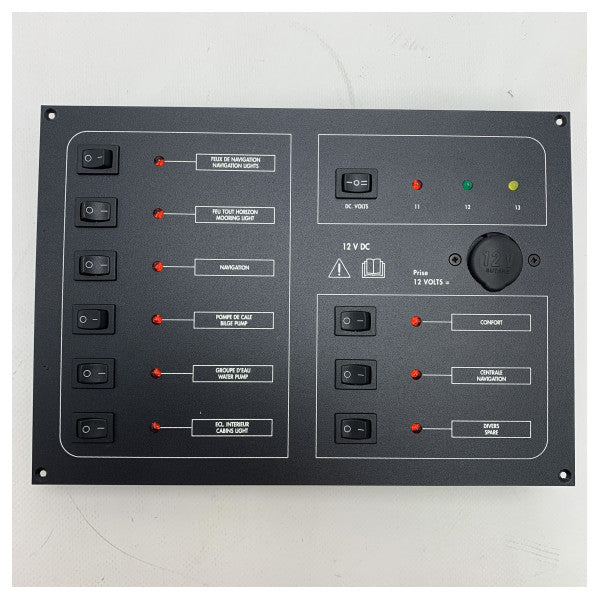 Panneau de commutation électrique Amiot 9 Fonction 12V | Panneau de commutation - 93219