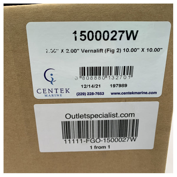 Centek Vernalift silenciador de escape de 2 polegadas branco - 1500027W